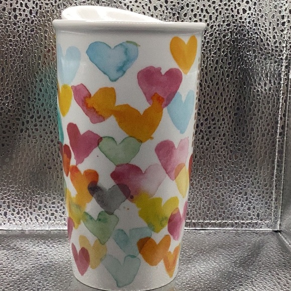 Colorful Heart Travel Mug.Starbucks - Picture 2 of 6